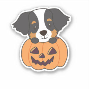 Bernese Mountain Hund in Pumpkin Hunde glücklich Aufkleber