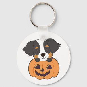 Bernese Mountain Hund in Pumpkin Hunde glücklich K Schlüsselanhänger