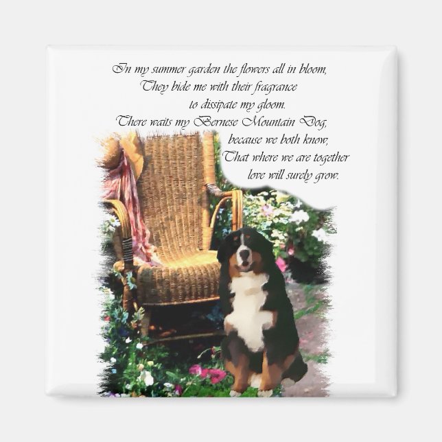 Bernese Mountain Hund Kunstgifte Magnet (Vorne)