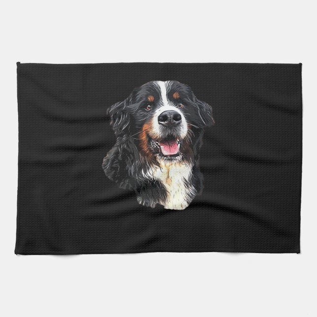 Bernese Mountain Hund Kutness! Klassischer T - Shi Geschirrtuch (Horizontal)