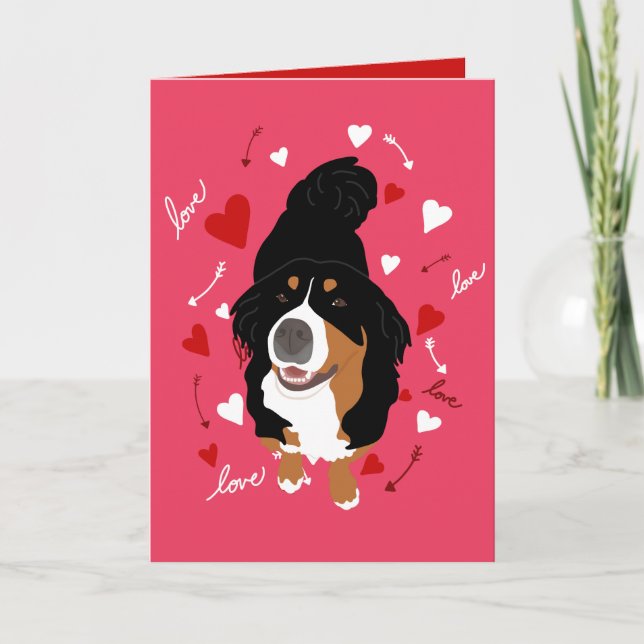 Bernese Mountain Hund Liebe Card Karte (Vorderseite)