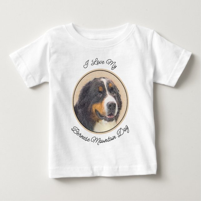 Bernese Mountain Hund Malerei - Original Hunde Kun Baby T-shirt (Vorderseite)