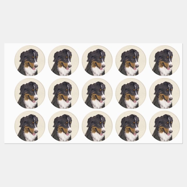 Bernese Mountain Hund Malerei - Original Hunde Kun Etiketten (Blatt)