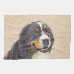 Bernese Mountain Hund Malerei - Original Hunde Kun Geschirrtuch