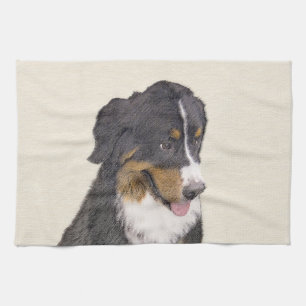 Bernese Mountain Hund Malerei - Original Hunde Kun Geschirrtuch