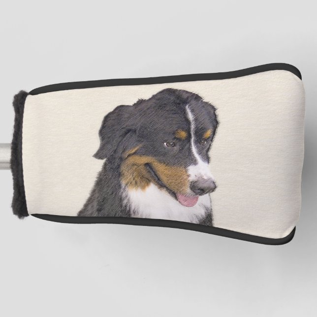 Bernese Mountain Hund Malerei - Original Hunde Kun Golf Headcover (Vorderseite)