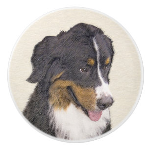 Bernese Mountain Hund Malerei - Original Hunde Kun Keramikknauf