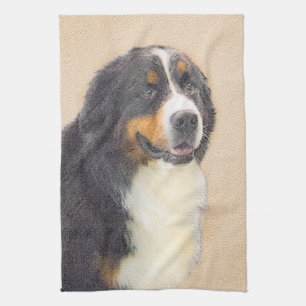 Bernese Mountain Hund Malerei - Original Hunde Kun Küchentuch