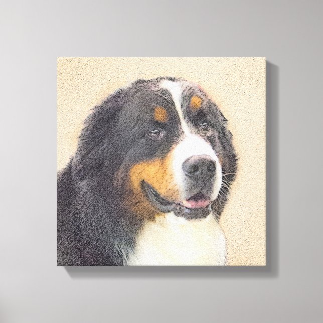 Bernese Mountain Hund Malerei - Original Hunde Kun Leinwanddruck (Vorderseite)