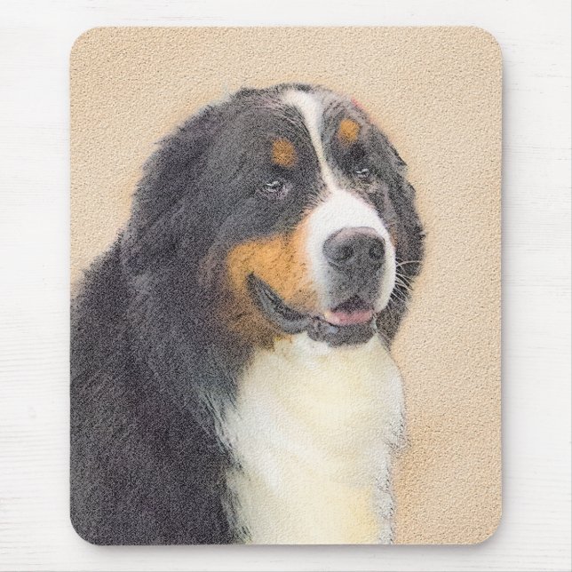 Bernese Mountain Hund Malerei - Original Hunde Kun Mousepad (Vorne)