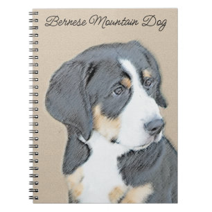 Bernese Mountain Hund Malerei - Original Hunde Kun Notizblock