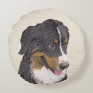 Bernese Mountain Hund Malerei - Original Hunde Kun Rundes Kissen