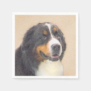 Bernese Mountain Hund Malerei - Original Hunde Kun Serviette