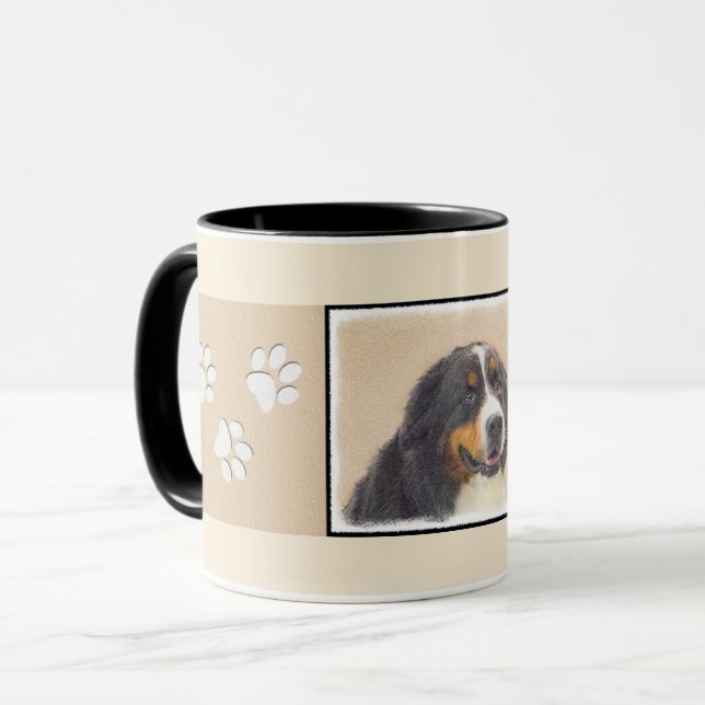 Bernese Mountain Hund Malerei - Original Hunde Kun Tasse (Vorderseite Links)