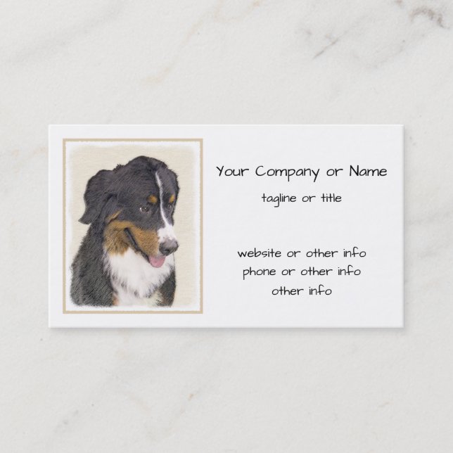 Bernese Mountain Hund Malerei - Original Hunde Kun Visitenkarte (Vorderseite)