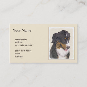Bernese Mountain Hund Malerei - Original Hunde Kun Visitenkarte