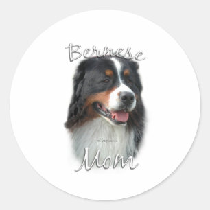 Bernese Mountain Hund Mama 2 Runder Aufkleber