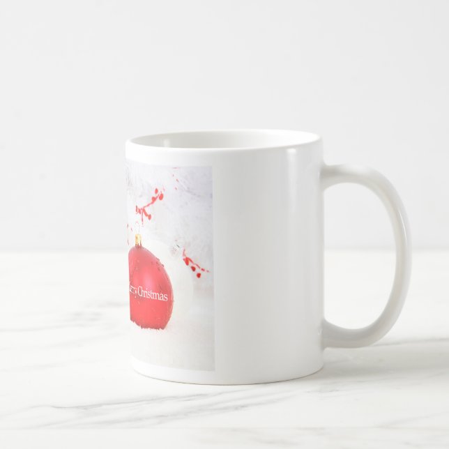 Bernese Mountain Hund mit rotem Weihnachtsschmuck Kaffeetasse (Rechts)