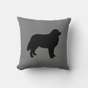 Bernese Mountain Hund Silhouette Grau und Schwarz Kissen