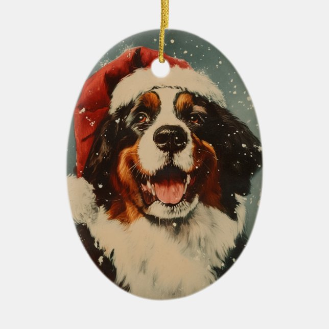 Bernese Mountain Hund Weihnachten Keramik Ornament (Vorne)
