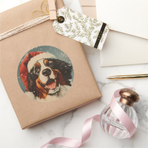 Bernese Mountain Hund Weihnachten Runder Aufkleber