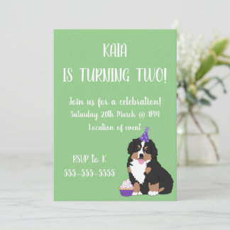Bernese Mountain Hund Welpe Geburtstag Einladung