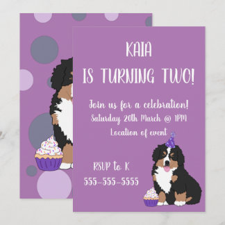 Bernese Mountain Hund Welpe Geburtstag Einladung