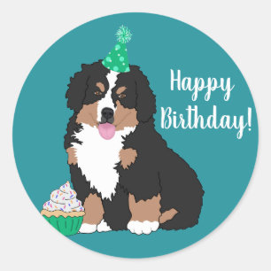Bernese Mountain Hund Welpe Geburtstag Runder Aufkleber