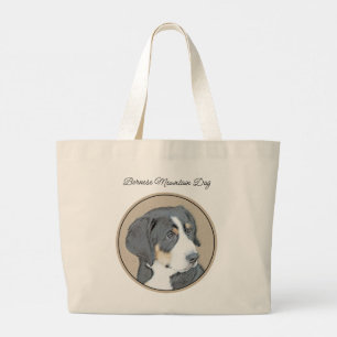 Bernese Mountain Hund Welpe Malerei Niedliche Haus Jumbo Stoffbeutel