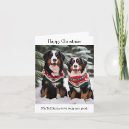 Bernese Mountain Hunde Weihnachtskarte Karte