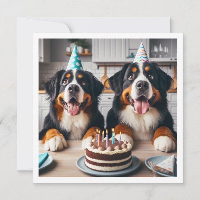 Bernese Mountain Hundeinladung, Hundegeburt Einladung (Vorderseite)