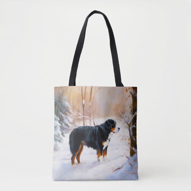 Bernese Mountain Let It Snow Weihnachten Tasche (Vorderseite)