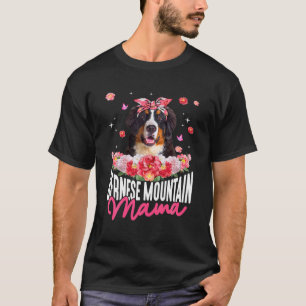 Bernese Mountain Mama Blume Bandana Dog Lover Mot T-Shirt