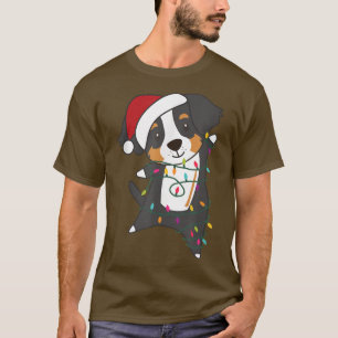Bernese Mountain Merry Christmas Fairy Lights Hund T-Shirt