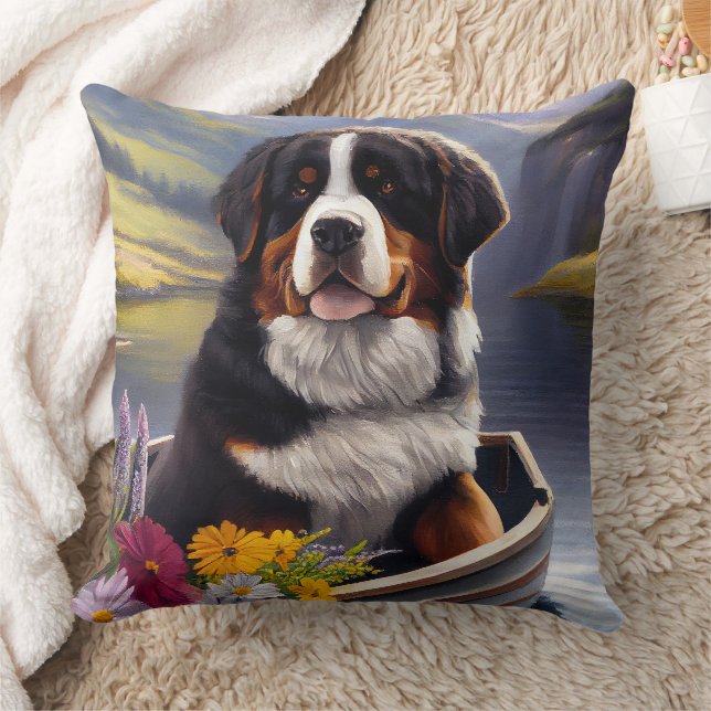 Bernese Mountain on a Paddle: Ein Landschaftliches Kissen (Decke)