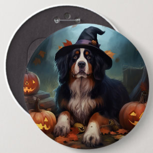 Bernese Mountain Pumpkins Halloween Beängstigend Button