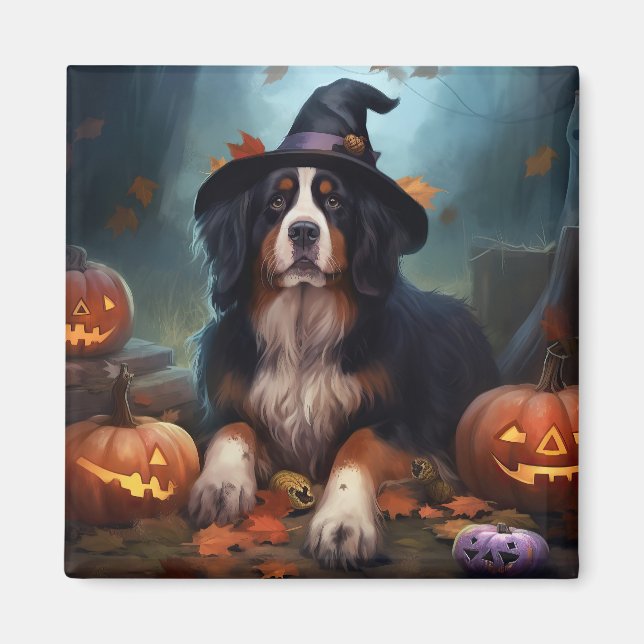 Bernese Mountain Pumpkins Halloween Beängstigend Magnet (Vorne)