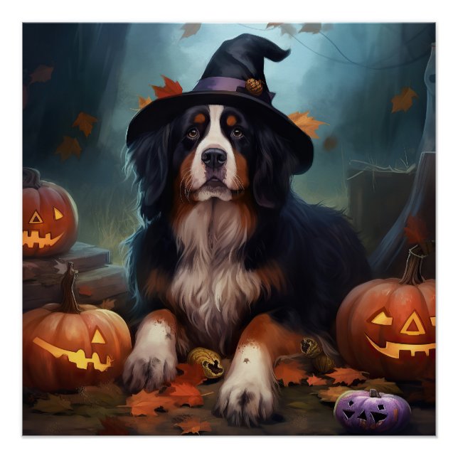 Bernese Mountain Pumpkins Halloween Beängstigend Poster (Vorderseite)