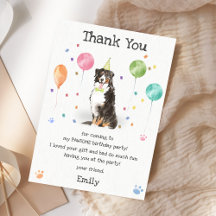 Bernese Mountain Puppy Dog Geburtstag Danke Karte