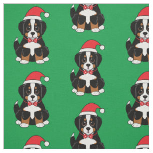 Bernese Mountain Puppy in einer Weihnachtsmannmüt Stoff