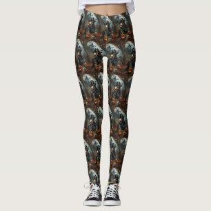 Bernese Mountain Riding Motorrad Halloween Beängst Leggings