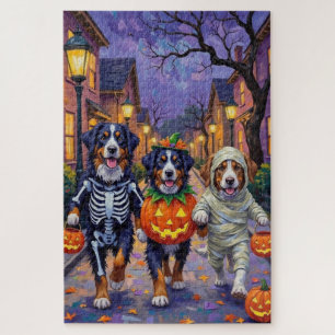 Bernese Mountain Trick oder Treating zu Halloween