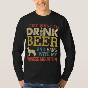 Bernese Mountain Vater Drink Bier Hang mit Dog Fun T-Shirt