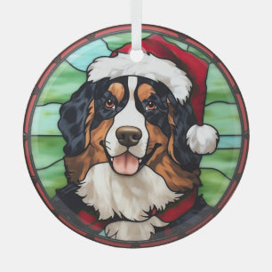 Bernese Mountain verkleidete Gläserweihe Ornament Aus Glas