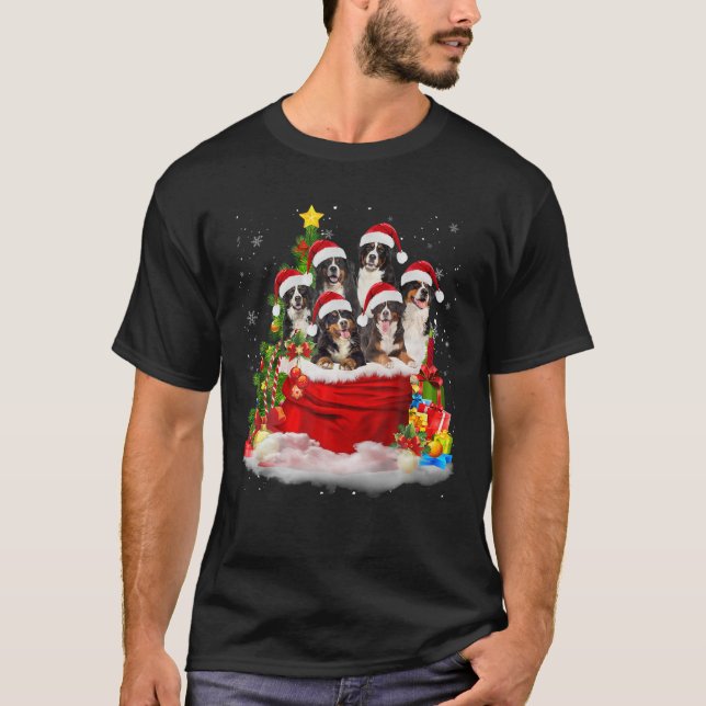 Bernese Mountain Weihnachten Weihnachtsmann Bag Ch T-Shirt (Vorderseite)