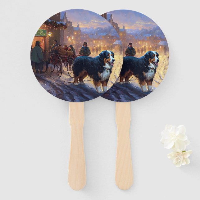 Bernese Mountain Weihnachtsfeiertage Fächer (Vorne und Hinten)