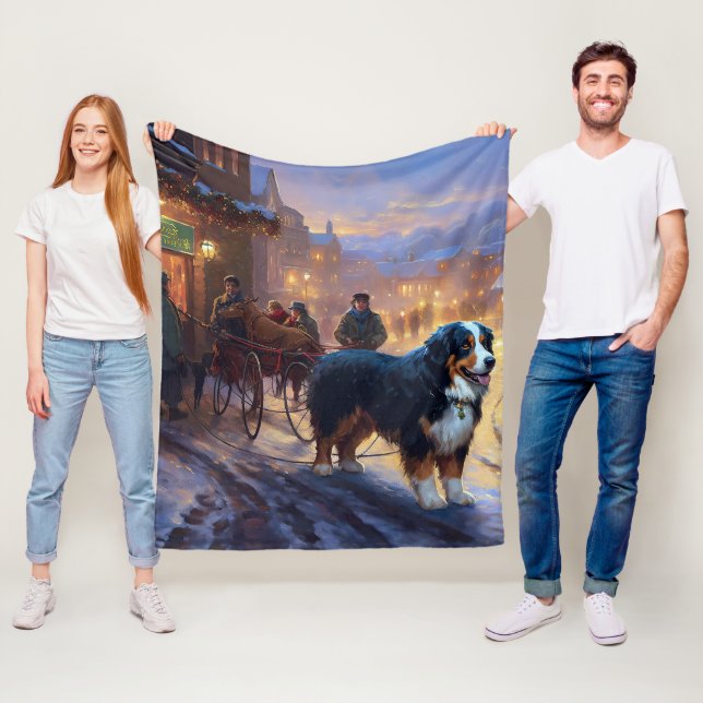 Bernese Mountain Weihnachtsfeiertage Fleecedecke (Beispiel)