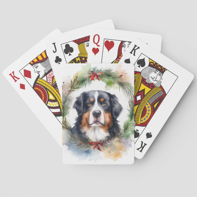 Bernese Mountain Weihnachtsfest Papa Spielkarten (Rückseite)