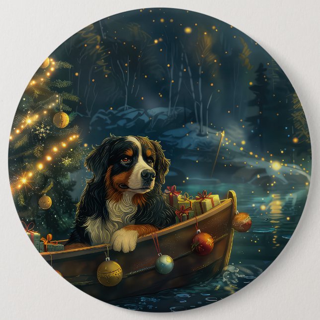Bernese Mountain Weihnachtsfest Reise Button (Vorderseite)
