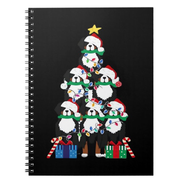 Bernese Mt Dog Puppy Christmas Tree Classic T-Shir Notizblock (Vorderseite)